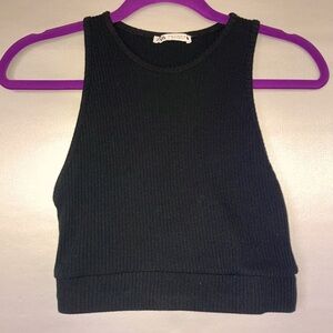Zara Black Knit Crop Top Size M